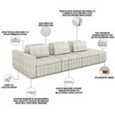 Ver imagem 4 de Sofá Ilha com Puff para Sala Living 365cm Amber M03 Bouclê Bege Claro - Lyam Decor