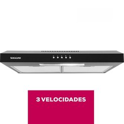Depurador Slim Suggar Dps161pt 60cm 3 Velocidades Preto 110v - 5
