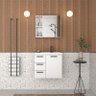 Conjunto Para Banheiro Aço Gabinete com Espelho Ameixa 60 Cozimax Branco - 2