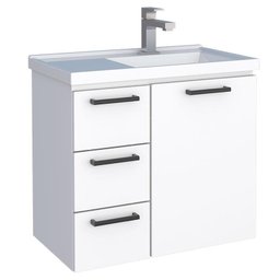 Conjunto Para Banheiro Aço Gabinete com Espelho Ameixa 60 Cozimax Branco - 3