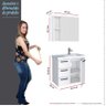 Conjunto Para Banheiro Aço Gabinete com Espelho Ameixa 60 Cozimax Branco - 6