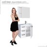 Conjunto Para Banheiro Aço Gabinete com Espelho Ameixa 60 Cozimax Branco - 5