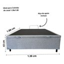 Ver imagem 1 de Base Box com Baú Casal Linho Cinza 1,38 X 1,88 Reforçada