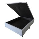 Ver imagem 4 de Base Box com Baú Casal Linho Cinza 1,38 X 1,88 Reforçada