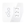 Interruptor Wifi Touch 3 Botões + 3 Tomadas 20a 4x4 Inteligente Branco Dometek Diamond 4x4 - 1