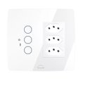 Ver imagem 1 de Interruptor Wifi Touch 3 Botões + 3 Tomadas 20a 4x4 Inteligente Branco Dometek Diamond 4x4