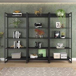 Kit 3 Estantes para Livros Industrial 5 Prateleiras 187cmx240cm Porto - 1 Kit 3 Estantes para Livros Industrial 5 Prateleiras 187cmx240cm Porto - 1