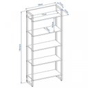 Ver imagem 3 de Kit 3 Estantes para Livros Industrial 5 Prateleiras 187cmx240cm Porto