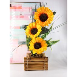 Arranjo De Girassol Vaso Decorativo Com Girassóis Festa Grandes - 2