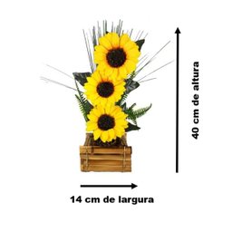 Arranjo De Girassol Vaso Decorativo Com Girassóis Festa Grandes - 5