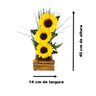 Arranjo De Girassol Vaso Decorativo Com Girassóis Festa Grandes - 5