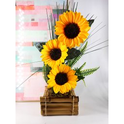 Arranjo De Girassol Vaso Decorativo Com Girassóis Festa Grandes - 4