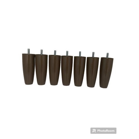 Kit para Cama Box Cônico 4 Pés 2 Rodízio Marrom Altura 12cm