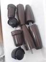 Ver imagem 4 de Kit para Cama Box Cônico 4 Pés 2 Rodízio Marrom Altura 12cm