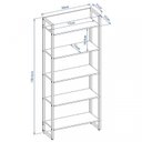 Ver imagem 3 de Kit 3 Estantes para Livros Industrial 5 Prateleiras 187cmx240cm Porto