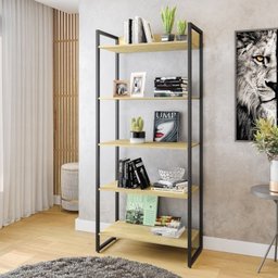 Kit 3 Estantes para Livros Industrial 5 Prateleiras 187cmx240cm Porto - 2 Kit 3 Estantes para Livros Industrial 5 Prateleiras 187cmx240cm Porto - 2
