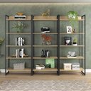 Ver imagem 1 de Kit 3 Estantes para Livros Industrial 5 Prateleiras 187cmx240cm Porto