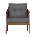 Ver imagem 1 de Poltrona Cadeira Vitoria Base Reforçada Veludo Cinza