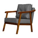 Ver imagem 2 de Poltrona Cadeira Vitoria Base Reforçada Veludo Cinza