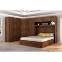 Ver imagem 4 de Módulo de Quarto Armário Ponte Aéreo Plus Casal 2 Portas 221cm Canela - Novo Horizonte