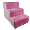 Ver imagem 1 de Escadinha Pet Luxo Cachorro Caes Gato Princesa Subir Cama Sofa Aveludado 3 Degraus Escada Altura