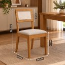Ver imagem 2 de Kit 2 Cadeira de Jantar Madeira Maciça com Tela Rattan e Estofado Areia