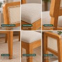 Ver imagem 3 de Kit 2 Cadeira de Jantar Madeira Maciça com Tela Rattan e Estofado Areia