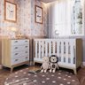 Quarto de Bebê com Berço 3 em 1 86x136,6x86cm e Cômoda 4 Gavetas Favo de Mel  - 1