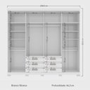 Ver imagem 4 de Guarda Roupa Casal 8 Portas 4 Gavetas Nápoles 8.4 Branco - Santos Andirá