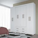 Ver imagem 2 de Guarda Roupa Casal 8 Portas 4 Gavetas Nápoles 8.4 Branco - Santos Andirá