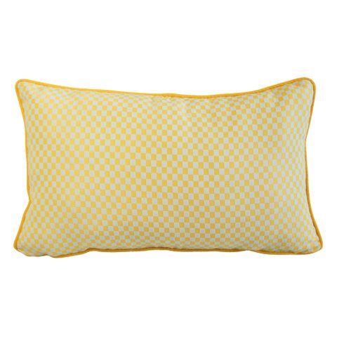 CAPA DE ALMOFADA RETANGULAR AMARELO E BRANCO Almofadas Estilo