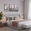 Ver imagem 5 de Kit 3 Quadros Paris França Moldura:castanho