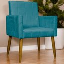 Ver imagem 7 de Poltrona Decorativa Mari - Azul-turquesa Suede