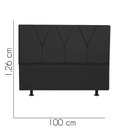 Ver imagem 3 de Cabeceira Estofada Cama Box Solteiro Jade 100cm Courino:preto