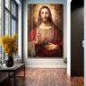 Quadro Decorativo Jesus Cristo em Moldura Caixa Tacolado Moldura Trad 1cm Madeira Escura com Vidro 2 - 1
