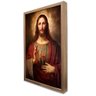 Quadro Decorativo Jesus Cristo em Moldura Caixa Tacolado Moldura Trad 1cm Madeira Escura com Vidro 2 - 4