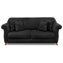 Ver imagem 3 de Sofá Living 2 Lugares 1,80m Vênus Veludo Pés Castanho - Pallazio - Preto