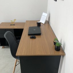 Escrivaninha Retrô em L para Escritório e Home Office com 2 Gavetas e 5 Nichos Gold - 19