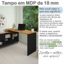 Ver imagem 7 de Escrivaninha Retrô em L Mesa Escritório e Home Office com e Gold 2 Gavetas 5 Nichos 145cm 