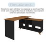 Escrivaninha Retrô em L Mesa Escritório e Home Office com 2 Gavetas e 5 Nichos Gold - 10