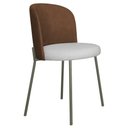 Ver imagem 1 de Cadeira Decorativa Sala de Jantar Elegance Base Titanium Courino Caramelo/bege - Montanaris Decor
