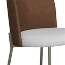 Ver imagem 5 de Cadeira Decorativa Sala de Jantar Elegance Base Titanium Courino Caramelo/bege - Montanaris Decor