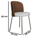 Ver imagem 3 de Cadeira Decorativa Sala de Jantar Elegance Base Titanium Courino Caramelo/bege - Montanaris Decor
