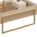 Ver imagem 4 de Mesa de Centro com Tampo Espelhado e Pés em Metal Dourado Kika Off White - Mabe Magazine