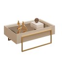 Ver imagem 2 de Mesa de Centro com Tampo Espelhado e Pés em Metal Dourado Kika Off White - Mabe Magazine