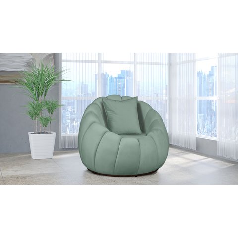 Poltrona Decorativa Concha Almofada Veludo Acqua - Londrilar