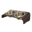 Ver imagem 1 de Comedouro Elevado Inclinado Duplo Gato Marrom