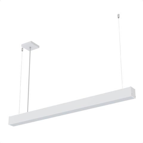 Lustre Pendente Taschibra Vetor Linear Led 20w Bivolt Branca 4000k Neutro