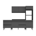 Ver mais imagens de Armário Cozinha Modulada Completa com Pia Inclusa 251,5cm Milano Multimóveis MCR2473 Grafite/Preto