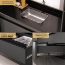 Ver imagem 3 de Armário Cozinha Modulada Completa com Pia Inclusa 251,5cm Milano Multimóveis MCR2473 Grafite/Preto